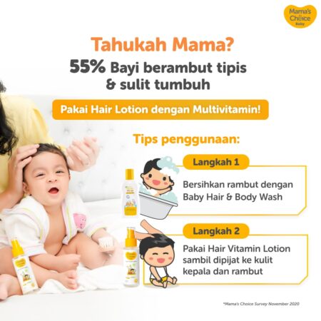 langkah merawat rambut bayi hair vitamin lotion