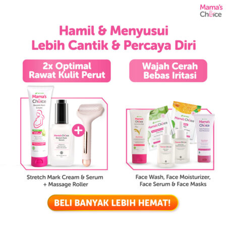 Combo | Stretch Mark Treatment Series Mama's Choice (Stretch Mark Cream + Stretch Mark Serum) Obat Krim Strechmark Terdaftar BPOM