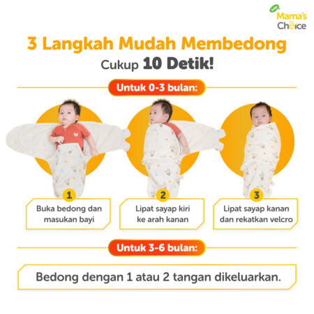 Steps | Bedong Bayi Instan | Mama's Choice Baby Womby Instant Swaddle