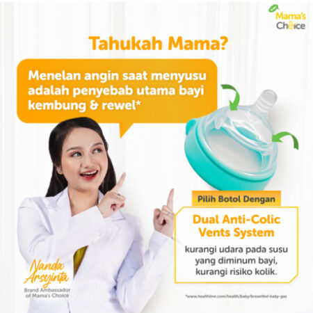 BA | Dot Bayi Botol Susu Bayi | Anti Colic Baby Bottle Mama's Choice - Botol Susu Anti Kolik dan Kembung