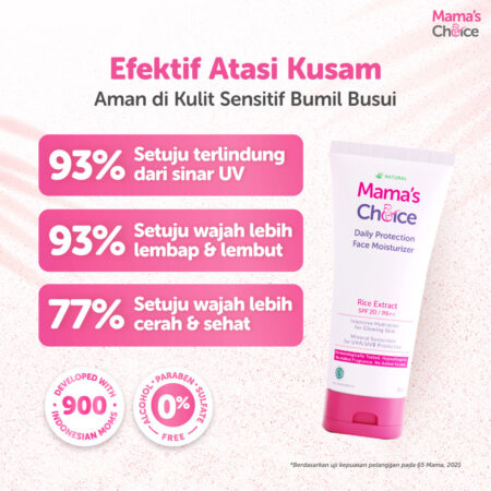 Face Moisturizer | Paket Sunscreen Ibu Hamil SPF 20 PA++ dan Sunscreen Anak & Bayi SPF 30++ | Mama & Baby Sun Care Bundle - Mama's Choice Face Moisturizer (Mineral Sunscreen Moisturizer Ibu Hamil dan Menyusui) and Baby Sunscreen (Sunblock anak & bayi face and body)