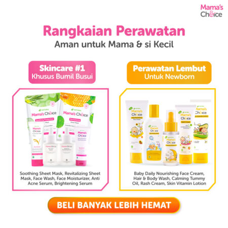 Bundling Combo | Paket Sunscreen Ibu Hamil SPF 20 PA++ dan Sunscreen Anak & Bayi SPF 30++ | Mama & Baby Sun Care Bundle - Mama's Choice Face Moisturizer (Mineral Sunscreen Moisturizer Ibu Hamil dan Menyusui) and Baby Sunscreen (Sunblock anak & bayi face and body)